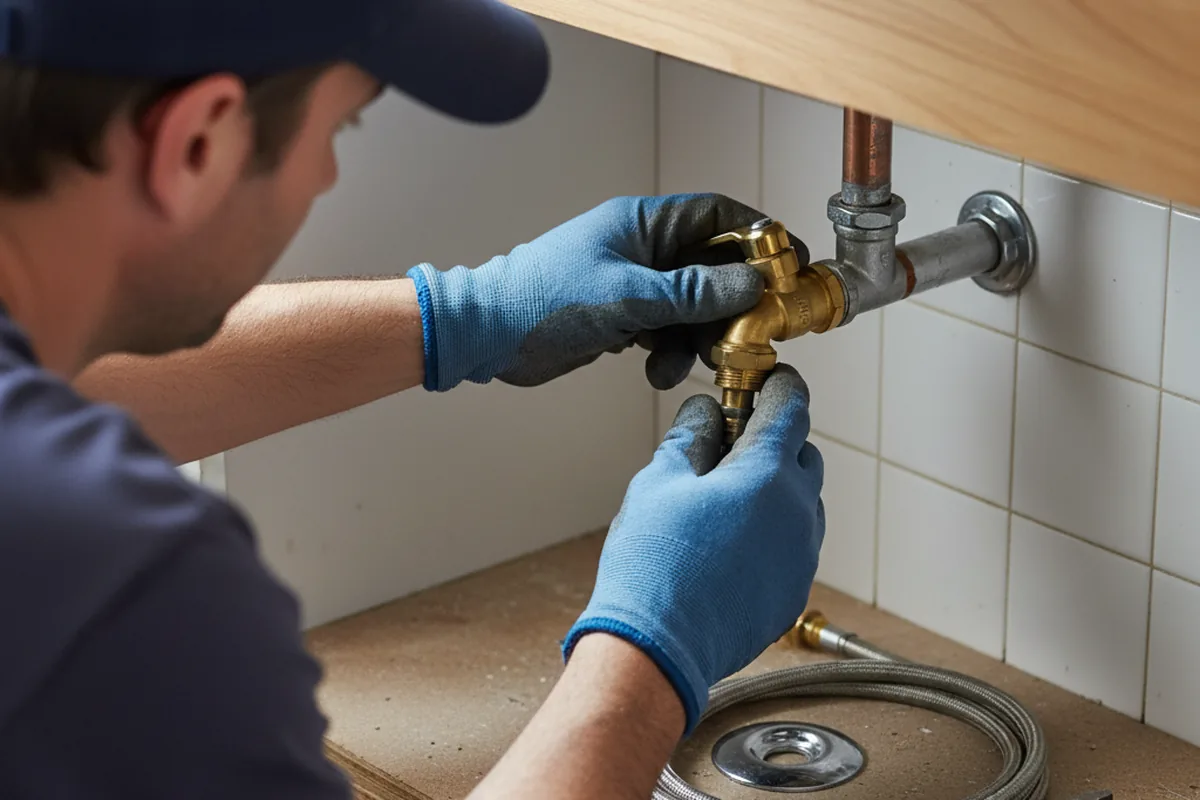 Shutoff valve and fitting work during Well Pump Repair in Woodlake